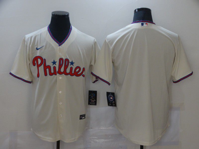 Men Philadelphia Phillies Blank Cream Game Nike MLB Jerseys->philadelphia phillies->MLB Jersey